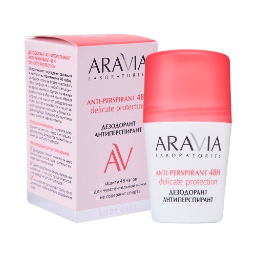 Aravia laboratories дезодорант-антиперспирант anti-perspirant 48h delicate protection 50 мл
