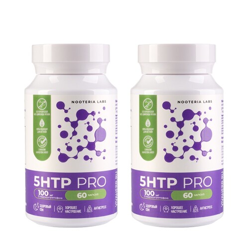 Набор из 2х уп. NOOTERIA LABS 5HTP PRO (5-ГИДРОКСИТРИПТОФАН) N60 капс, по специальной цене