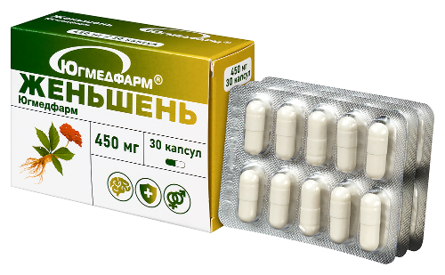 Женьшень 30 шт. капсулы массой 450 мг Югмедфарм