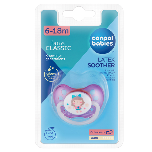 Canpol babies соска-пустышка латексная toys 6-18 мес/розовый