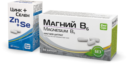 Набор ЦИНК+СЕЛЕН (ZN+SE) N30 КАПС ПО 315МГ + МАГНИЙ В6 60 шт. КАПС МАССОЙ 500 мг со скидкой 10%