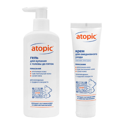 Набор для атопиков: Atopic Гель 250 мл + Крем 100 мл по выгодной цене
