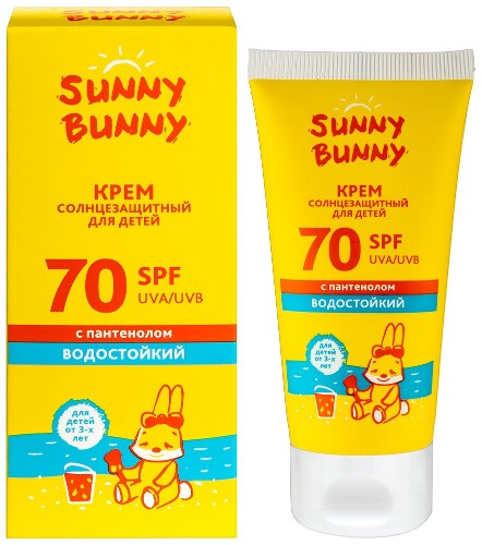 Купить Sunny bunny крем солнцезащитный для детей spf70 с пантенолом 50 мл цена