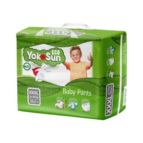 Купить Yokosun eco подгузники-трусики детские размер xxxl/20-30 кг/ 24 шт. цена