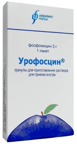 Урофосцин 3 гр 1 шт. пакет гранулы для приготовления раствора для приема внутрь