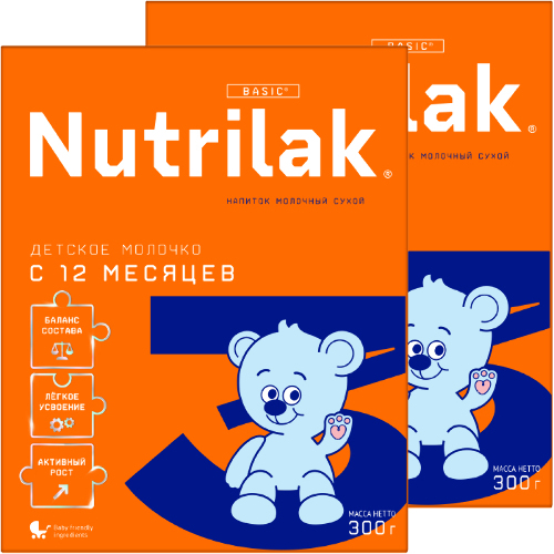 Набор из 2х уп. NUTRILAK 3 ДЕТСКОЕ МОЛОЧКО НАПИТОК СУХ МОЛОЧНЫЙ 300,0 по спец.цене