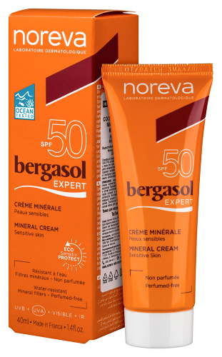 Noreva бергасол эксперт крем минеральный солнцезащитный spf50 40 мл