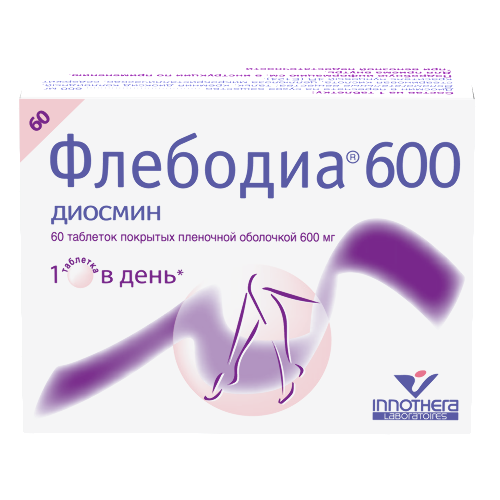 Флебодиа 600 600 мг 60 шт. таблетки, покрытые пленочной оболочкой