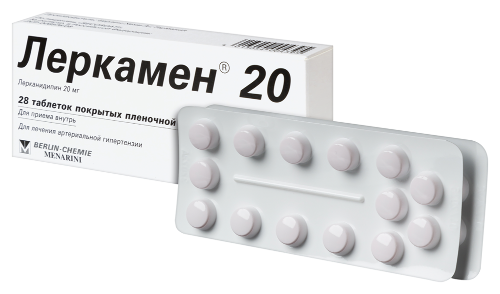 Леркамен 20 20 мг 60 шт. таблетки, покрытые пленочной оболочкой