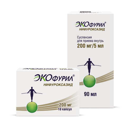 Набор ЭКОФУРИЛ 200мг капсулы 16шт. + ЭКОФУРИЛ 0,2/5мл 90мл флакон суспензия для приема внутрь