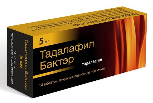 Тадалафил бактэр 5 мг 14 шт. таблетки, покрытые пленочной оболочкой