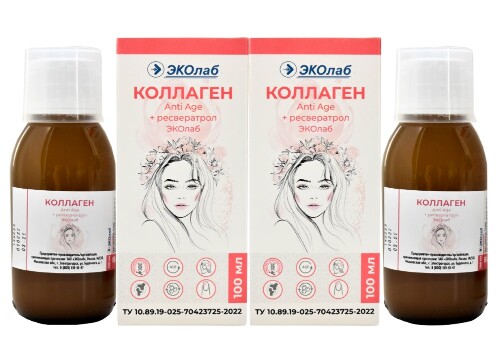 Набор из 2х уп. Коллаген anti-age+ресвератол Эколаб 100мл - со скидкой