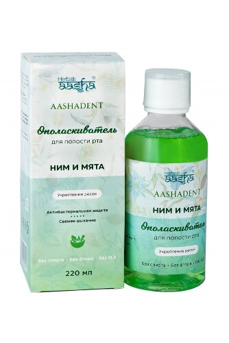 Купить Aasha herbals ополаскиватель для полости рта ним и мята 220 мл цена