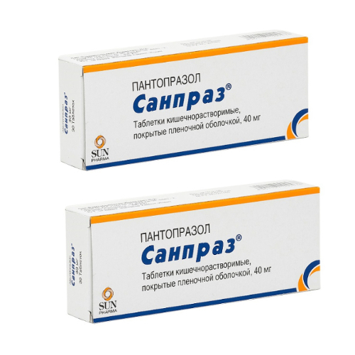 Набор из 2 уп. Санпраз 40 мг 30 шт. таблетки кишечнорастворимые