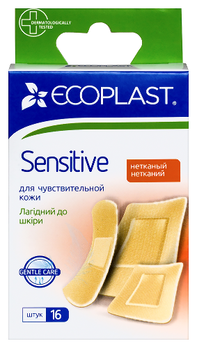 Ecoplast пластырь медицинский нетканый (набор) sensitive 16 шт.