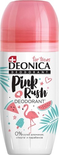 For teens дезодорант pink rush 50 мл/ролик
