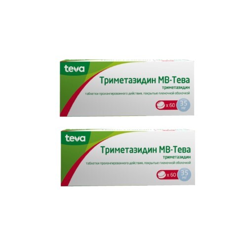 Купить Триметазидин мв-тева 35 мг 60 шт. таблетки пролонгированные покрытые пленочной оболочкой цена