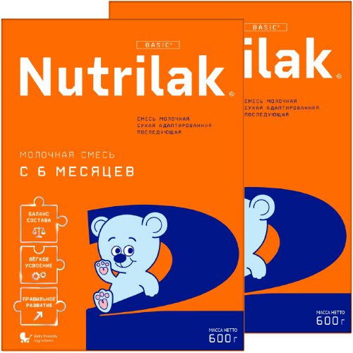 Набор из 2х уп NUTRILAK 2 СМЕСЬ СУХ МОЛОЧНАЯ АДАПТИР 600,0 по спец.цене