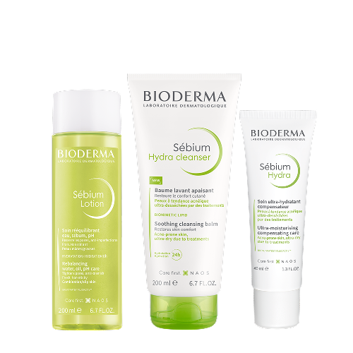 Набор BIODERMA Sebium: Очищающ бальзам HYDRA 200мл + Лосьон 200мл + HYDRA крем 40мл