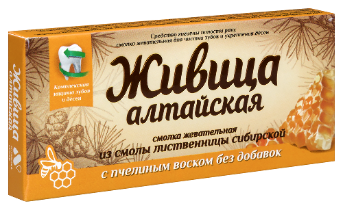 Живица алтайская смолка жевательная из смолы лиственницы 4 шт./с пчелиным воском