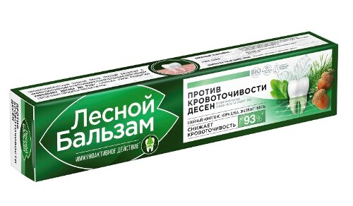 Лесной бальзам зубная паста с экстрактами коры дуба и пихты на отваре трав 75 мл