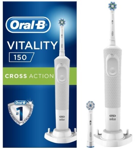 Зубная щетка vitality 150/тип 3710/со сменными насадками/электрическая/белая