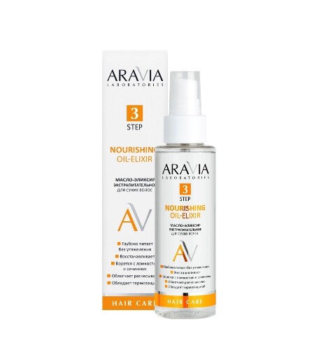 Купить Aravia laboratories масло-эликсир для сухих волос экстрапитательное nourishing oil-elixir 110 мл цена