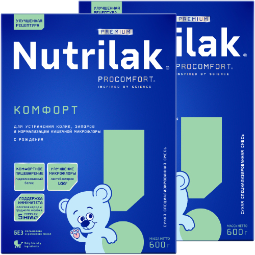 Набор из 2х уп NUTRILAK PREMIUM КОМФОРТ СМЕСЬ СУХ СПЕЦИАЛ 600,0 по спец.цене