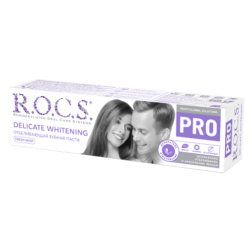 Rocs зубная паста pro fresh mint деликатное отбеливание 135 гр