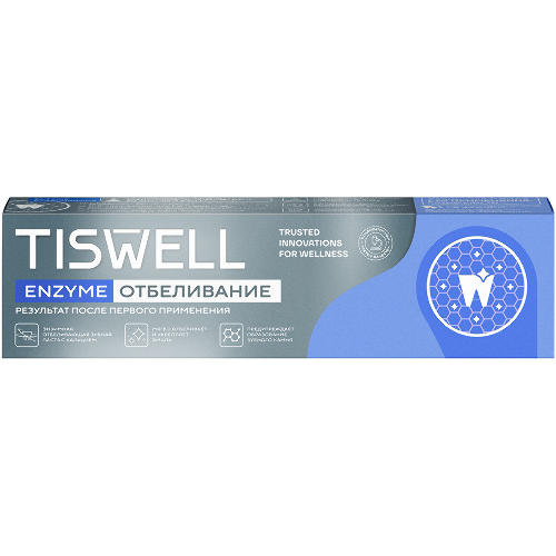 Tiswell зубная паста энзимная отбеливающая с кальцием 110 гр