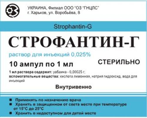 Купить СТРОФАНТИН Г 0,25МГ/МЛ 1МЛ N10 АМП Р-Р В/В цена