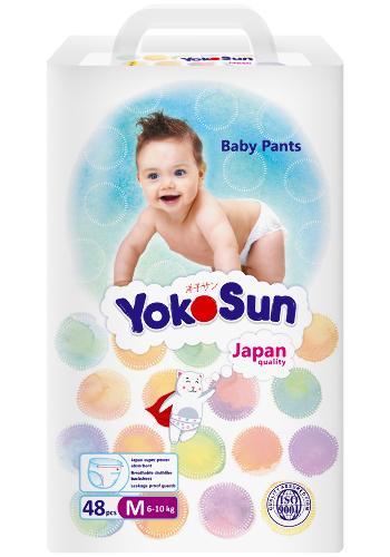 Купить Yokosun подгузники-трусики детские размер m/6-10 кг/ 48 шт. по цене 1284 руб в Москве Yokosun подгузники-трусики детские размер m/6-10 кг/ 48 шт.