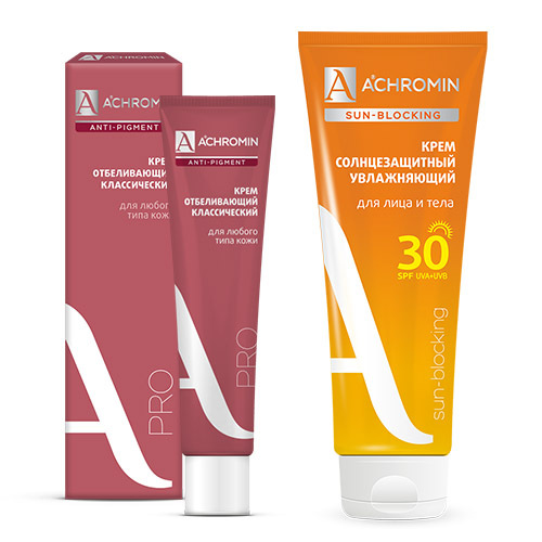 Купить Achromin anti-pigment отбеливающий классический крем с уф-фильтрами для любого типа кожи 45 мл цена
