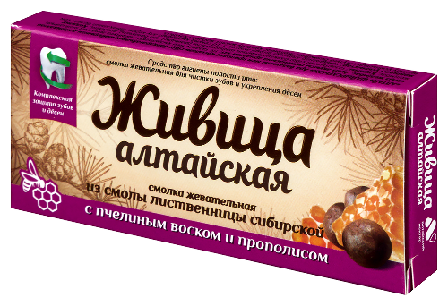 Живица алтайская смолка жевательная из смолы лиственницы 4 шт./с пчелиным воском и прополисом