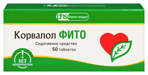Корвалол фито 1,16 мг + 28 мг + 16,4 мг 50 шт. таблетки