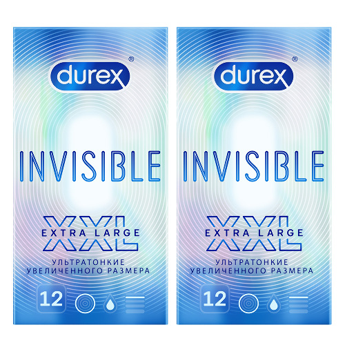 Набор Презервативы Durex Invisible XXL №12 (из натурального латекса) x2
