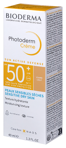 Bioderma photoderm claire тональный крем солнцезащитный spf 50+ 40 мл/светлый оттенок