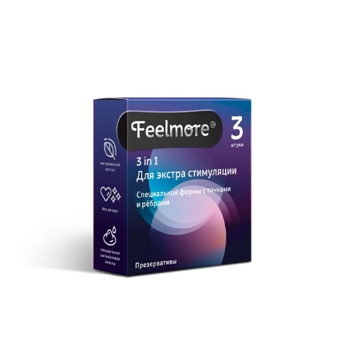 Презервативы feelmore 3 в 1 3 шт.