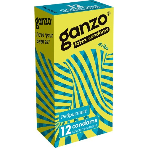 Презервативы ganzo ribs 12 шт.
