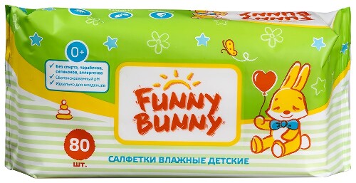 Купить Funny bunny салфетки влажные детские 80 шт. цена