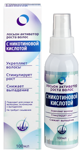 Активатор роста волос с никотиновой кислотой лосьон 100 мл