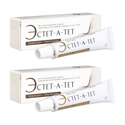 Набор со скидкой за 2 упаковки Эстет-а-тет 2,5%+2,5% крем для местного и наружного применения 5 гр