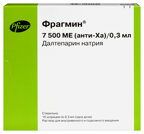 Фрагмин 7500 МЕ/анти-ха/0,3 мл 10 шт. шприц