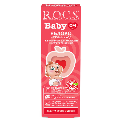 Rocs зубная паста baby яблоко 45 гр