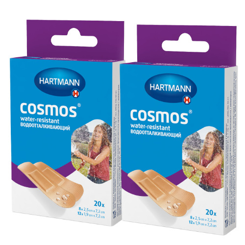 Набор из 2х уп. ПЛАСТЫРЬ COSMOS WATER-RESISTANT/ВОДООТТАЛКИВАЮЩИЙ (НЕСТЕРИЛЬНО) N20/ НАБОР 2 РАЗМЕРА/