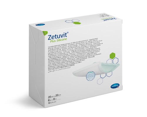 ПОВЯЗКА СУПЕРАБСОРБИРУЮЩАЯ С КОНТАКТНЫМ СЛОЕМ ИЗ СИЛИКОНА СТЕРИЛЬНАЯ ZETUVIT PLUS SILICONE