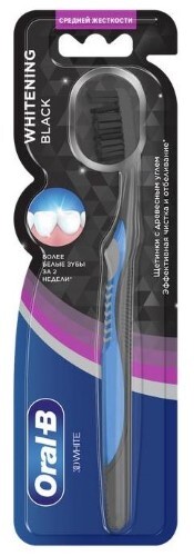 Oral-b зубная щетка 3d white whitening black средняя
