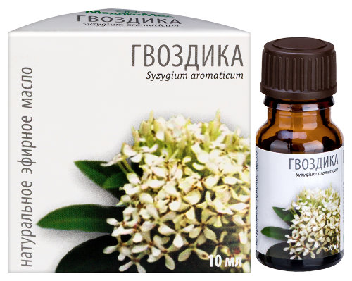 Масло эфирное гвоздика 10 мл в индивидуальной упаковке