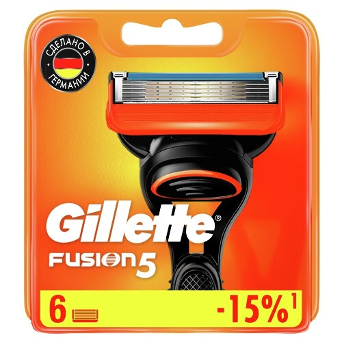 Купить Gillette fusion кассеты сменные для безопасных бритв 6 шт. цена