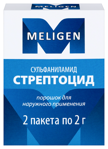 Стрептоцид 2 гр порошок для наружного применения 2 шт пачка